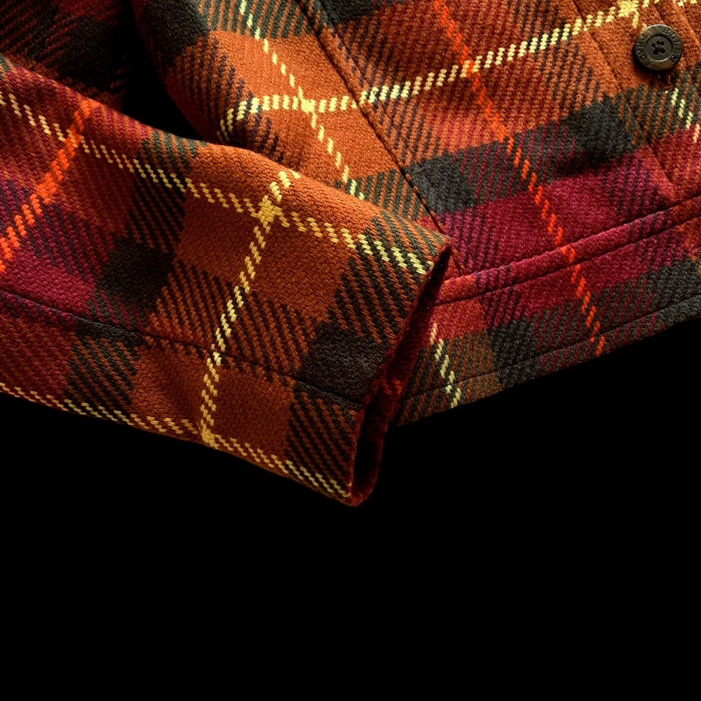 Linda Allard Ellen Tracy Pure Wool Silk Lined Tartan Plaid Blazer Button Up Coat - Picture 2 of 9